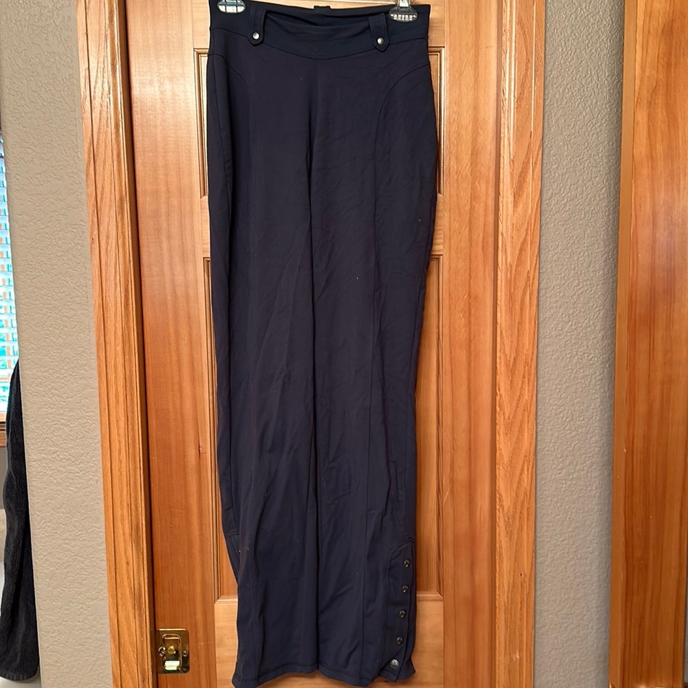 Athleta blue flared legging button flare Small Tall